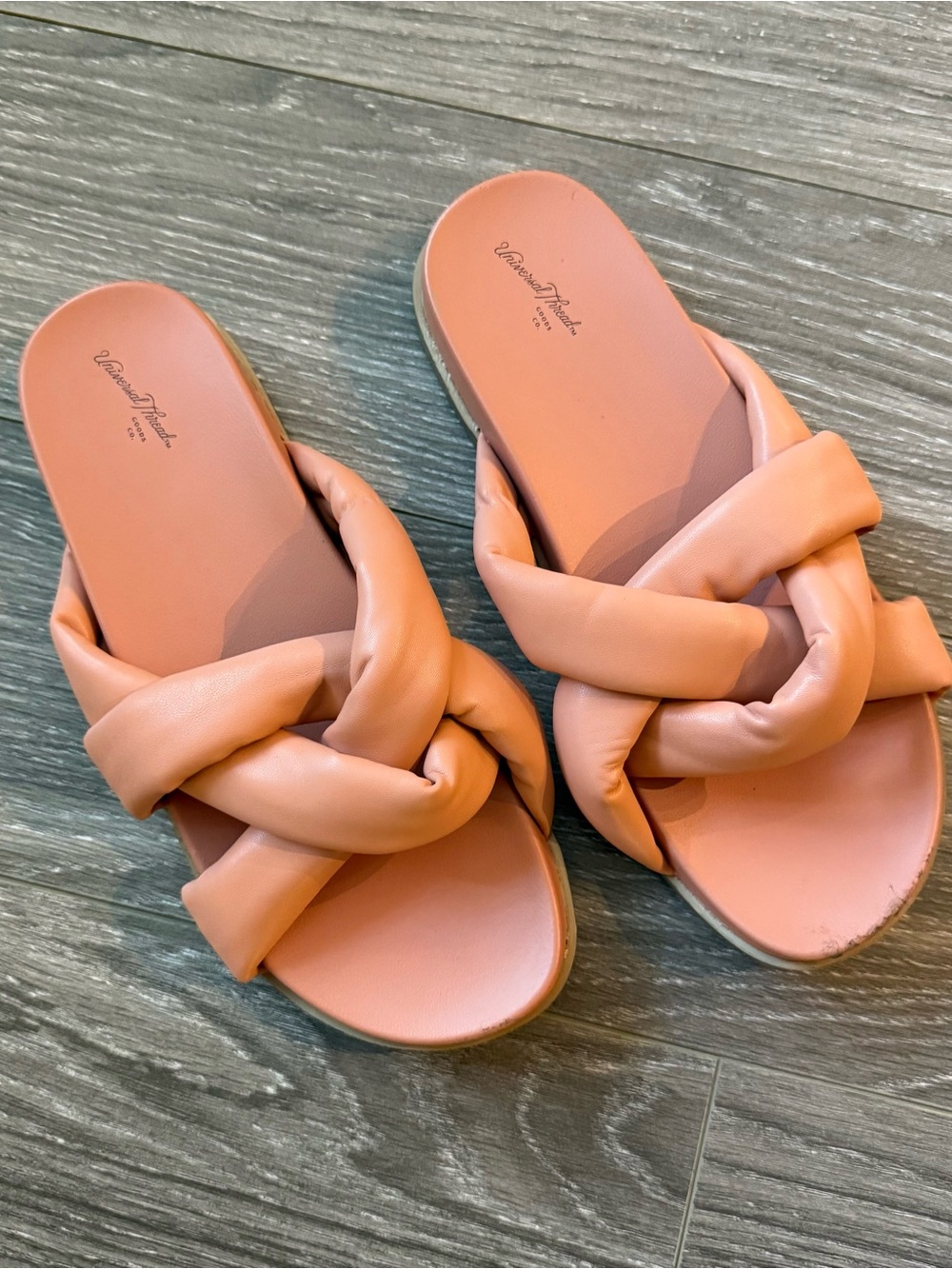 Universal Threads Pink Braided Slide Sandals
